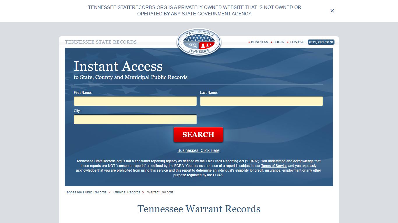 Tennessee Warrant Search | StateRecords.org